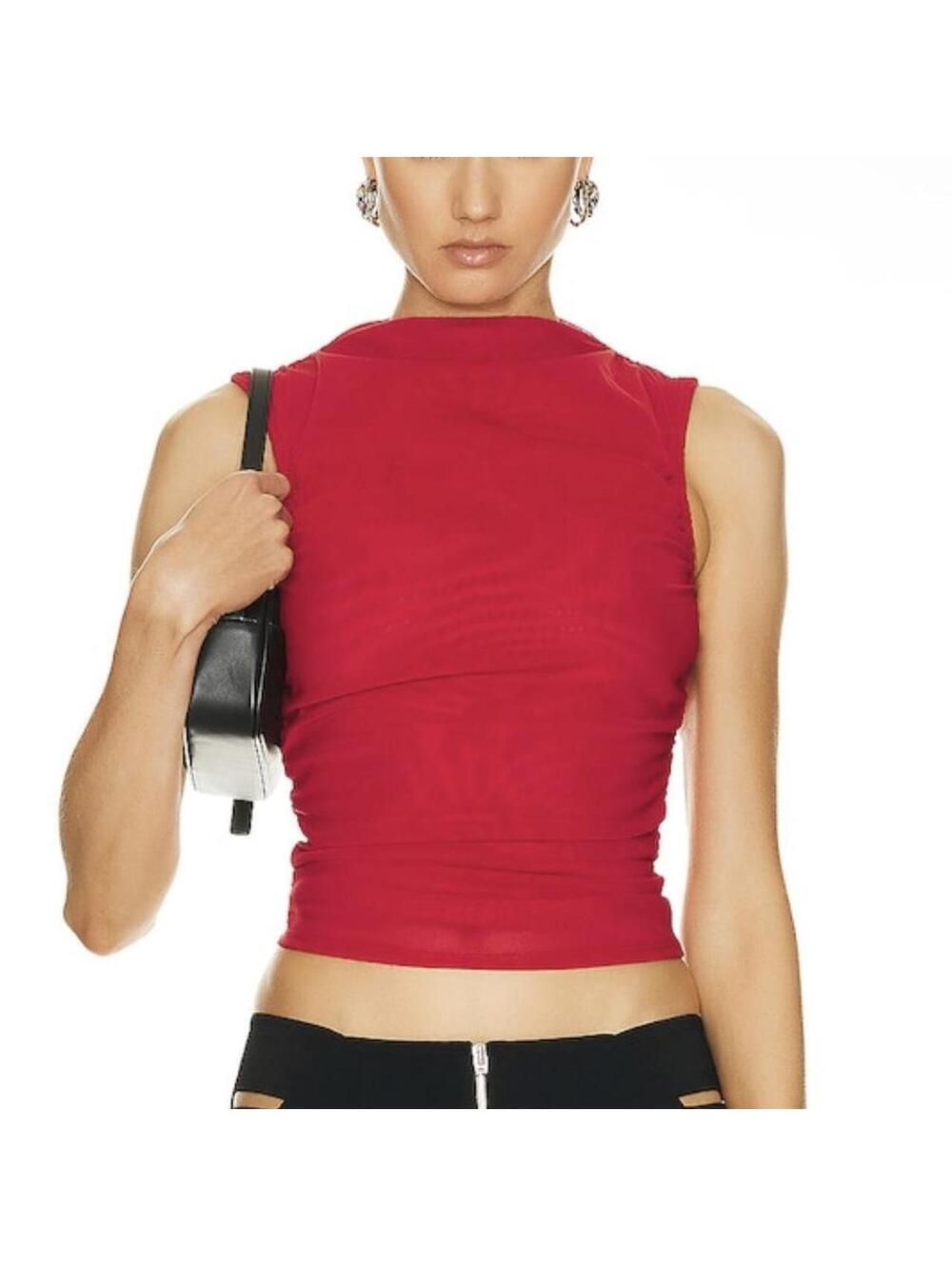 Miaou Cam Top Red Semi-Sheer Sz. 3XL NWT $195